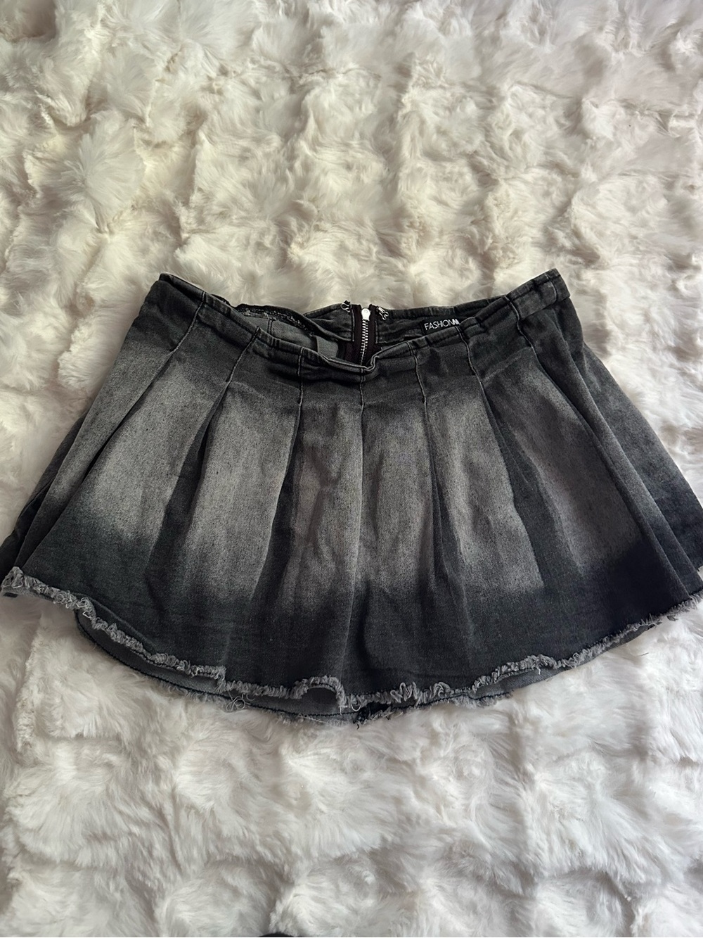 Dolls Essential Charcoal Gray Stylish Everyday Detail Denim Skirt- Women’s